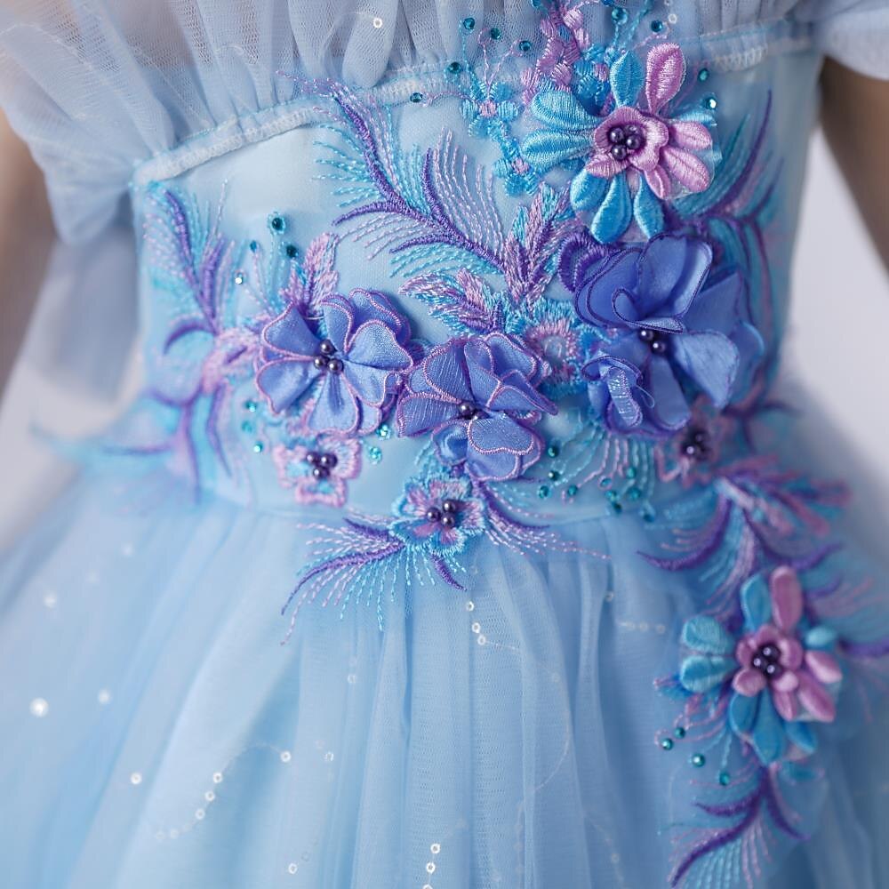 Infantil Para Meninas Vestido Cor Sólida Vestido De Tule Longo Vestido Festa Com Miçangas Sem Manga Estilo bonito Vestido 4-13 anos Primavera Azul Roxo Champanhe de 2025 por $41.99 –P5