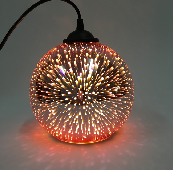 Lámpara colgante de 20 cm led diseño único lámpara colgante 3d vidrio estilo moderno galvanizado 220-240v 2026 - $131.99 –P5