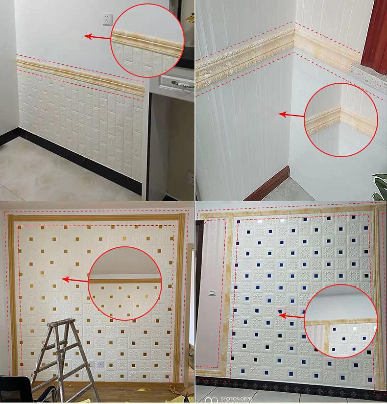 fantastici sfondi carta da parati in tinta unita bordo muro murale girovita buccia e bastone autoadesivo in pvc/vinile moderno adesivo da parete per camera 230 * 8 * 0,8 cm * 1 pz del 2025 a $13.99 –P7