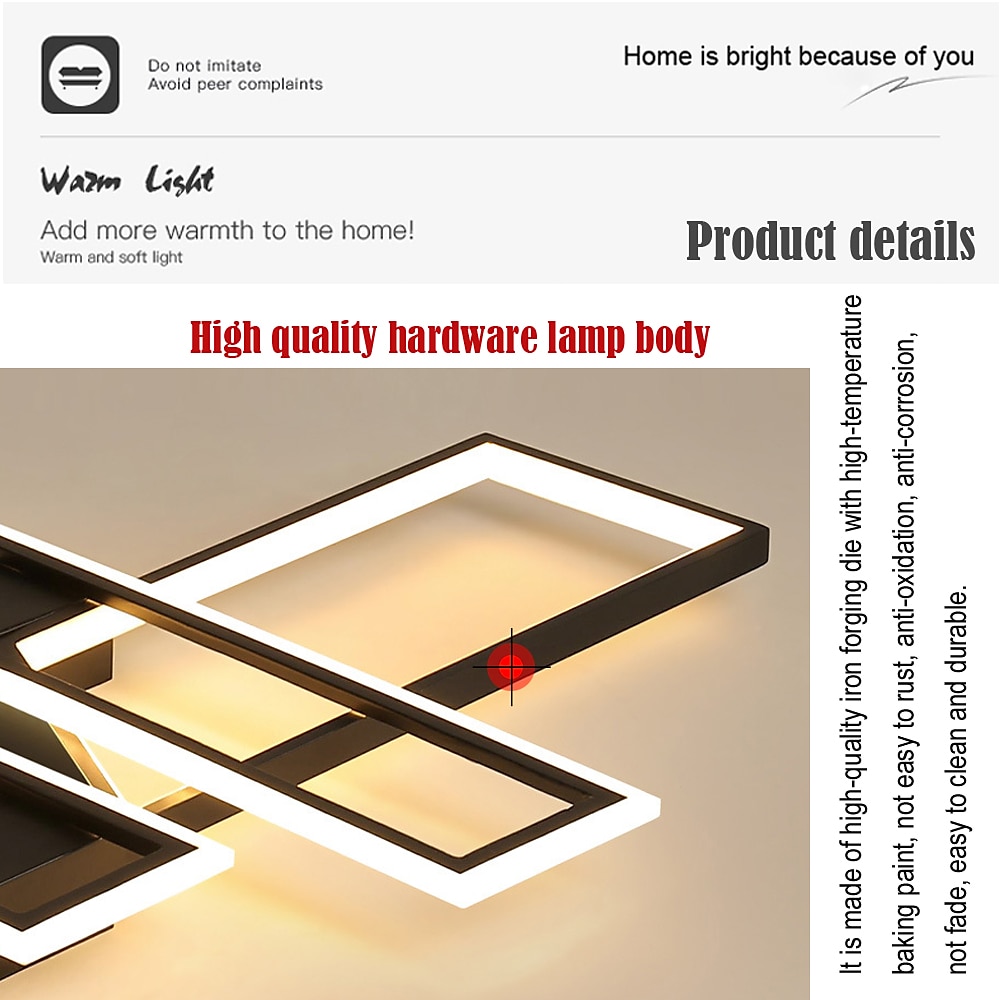светодиодные потолочные светильники, 4 лампы, 90/120 см, встроенные светильники, светодиодные светильники в современном стиле, столовая, спальня, освещение 110-240 В, только затемнение с 2026 - $246.79 –P3