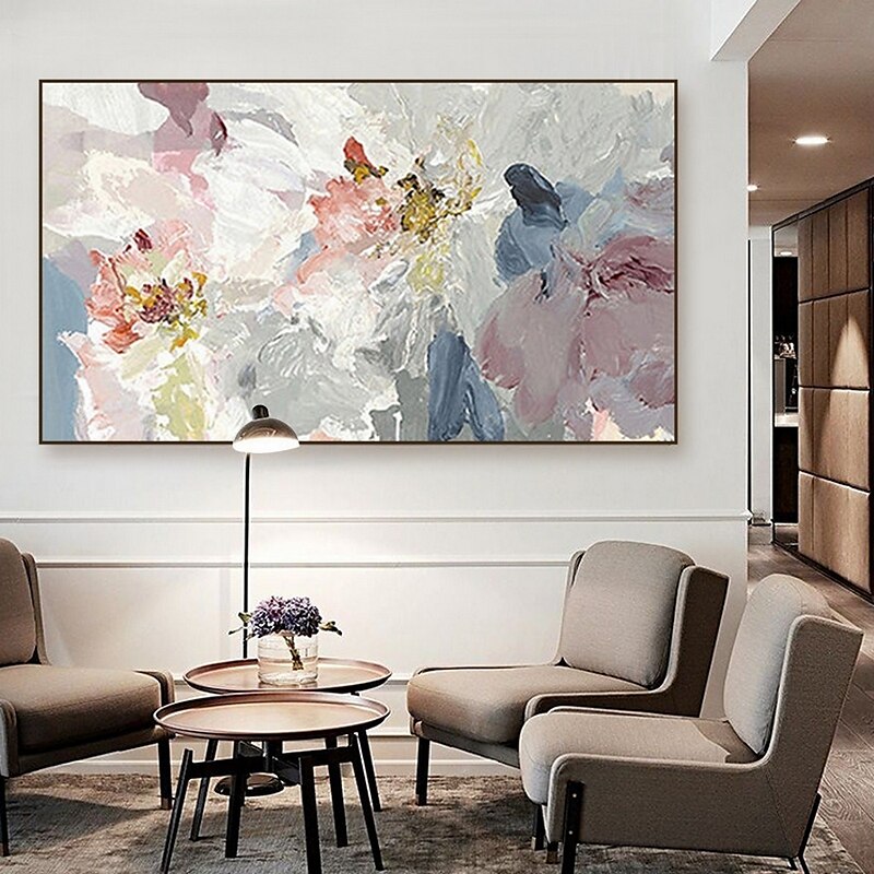 handgemaakte handgeschilderde olieverf muur kunst morandi kleur abstract schilderij woondecoratie decor gerold canvas geen frame niet uitgerekt 2025 - $105.99 –P4