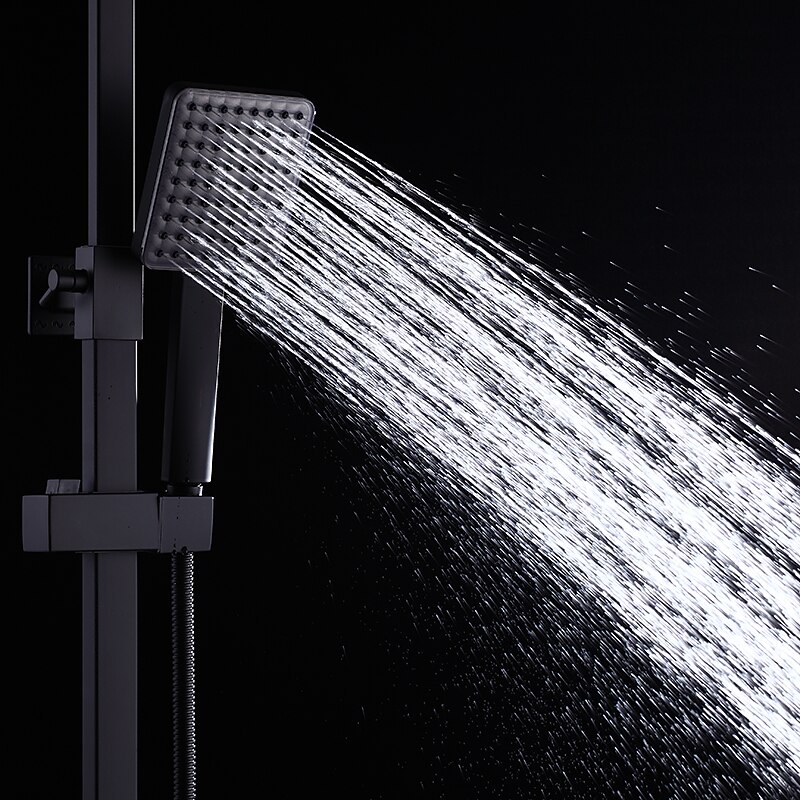 sistema de ducha juego de grifería montado en la pared, cabezal de ducha de lluvia de 9 pulgadas ducha de mano rociador de mano con soporte acabados electrochapados/pintados montaje interior válvula de cerámica ducha de baño 2025 - $333.79 –P13