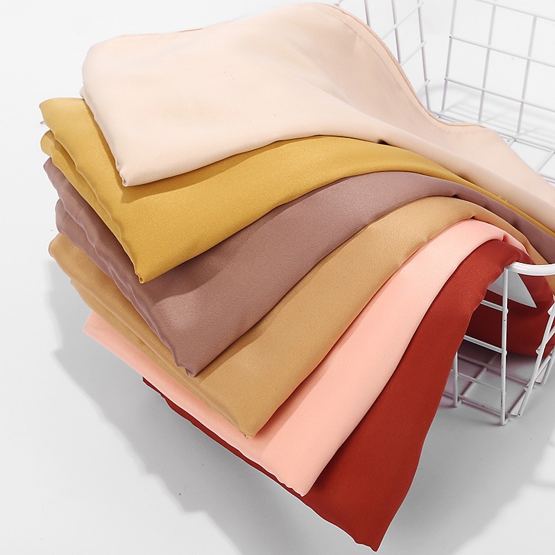 1 peça de luxo lenço de seda feminino lenço hijab longo xale muçulmano turbante bandana lenços de cetim envoltórios de cabeça de 2026 por $11.49 –P3
