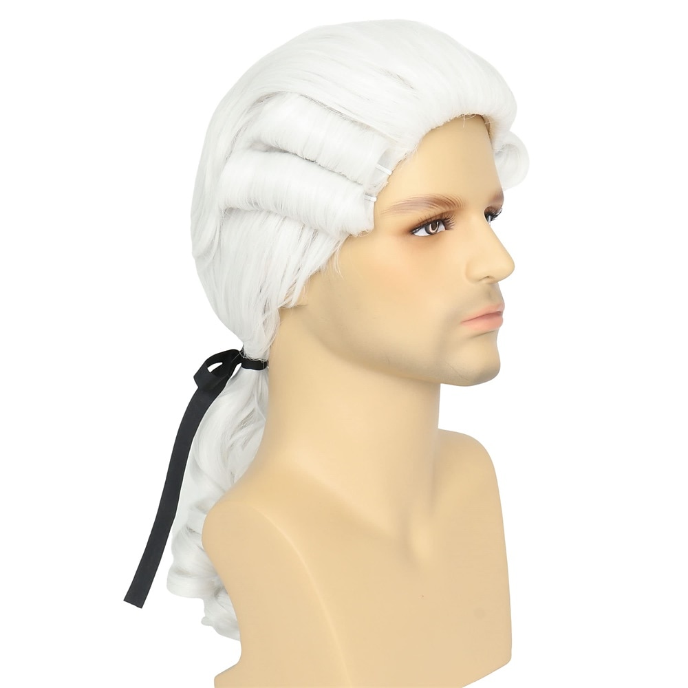 Hair Grey Colonial Wig Mens Powdered Wig for Cosplay Judge Lawyer Wig Funny Wigs  Wigs 2026 - $21.99 –P13
