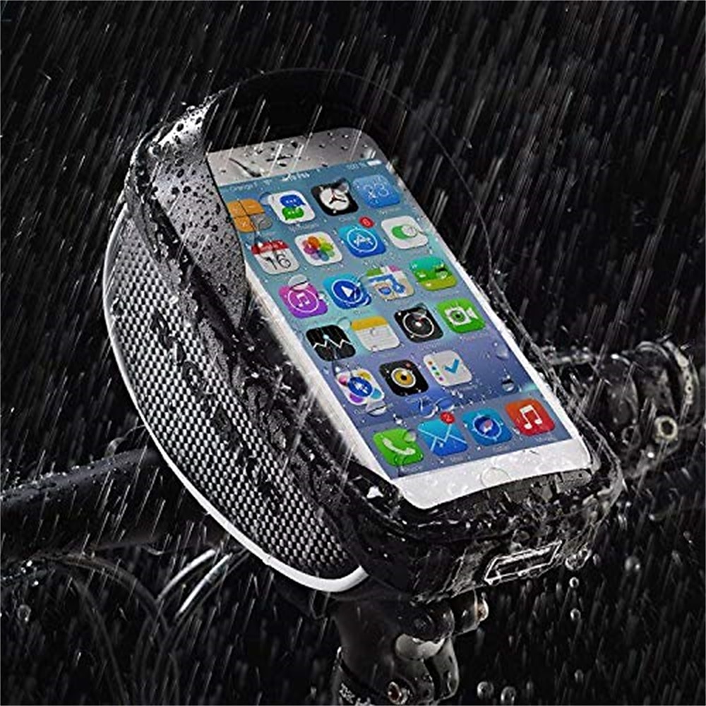 Bike Phone Mount Bag Bike Front Frame Handlebar Bag Waterproof Bike Phone Holder Case Bicycle Accessories Pouch Sensitive Touch Screen Compatible with iPhone 11 XS Max XR 8 Plus Below 6.5 2025 - $12.79 –P8