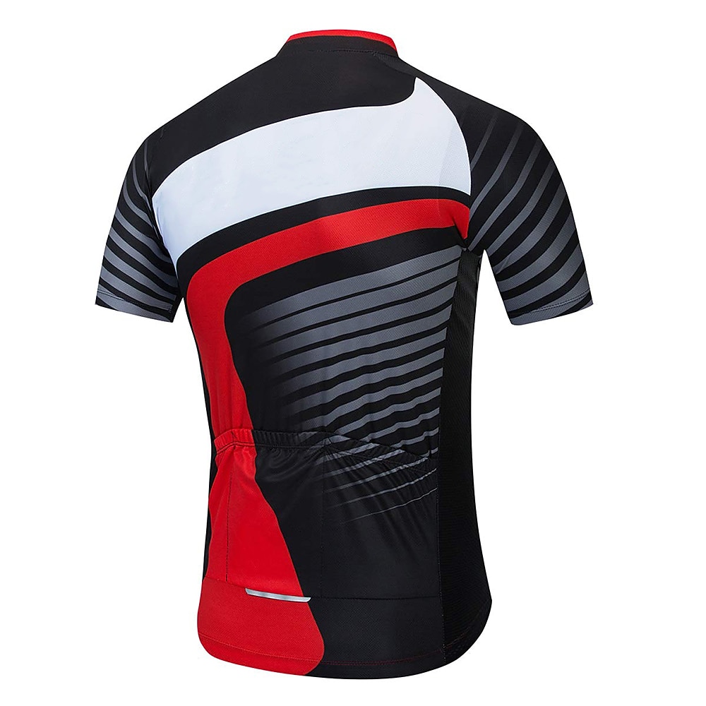 Per uomo Maglia da ciclismo con pantaloncini Manica Corta Mountain Bike MTB Ciclismo su strada Estate Primavera Blu Giallo Rosso A righe Bicicletta Cuscinetto 3D Asciugatura Rapida Tasca Posteriore del 2026 a $41.99 –P4