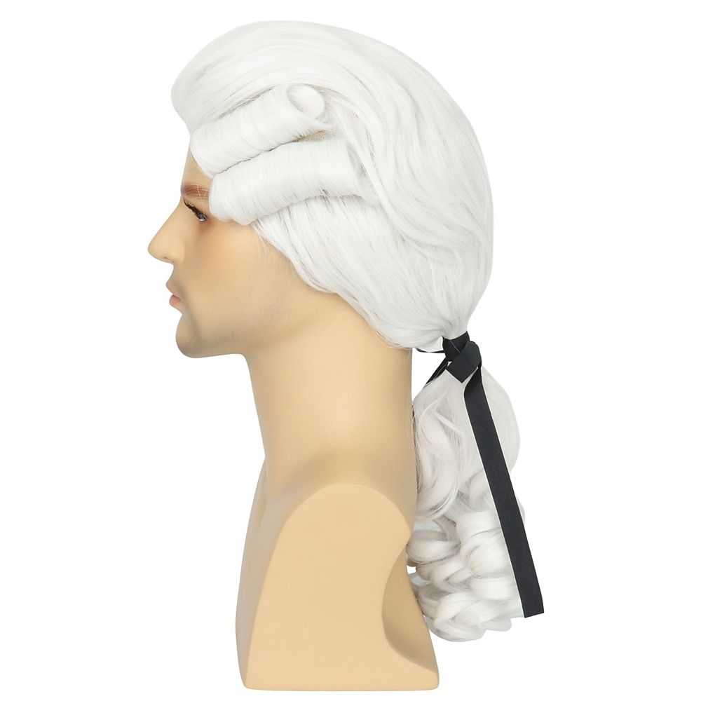 Hair Grey Colonial Wig Mens Powdered Wig for Cosplay Judge Lawyer Wig Funny Wigs  Wigs 2026 - $21.99 –P12