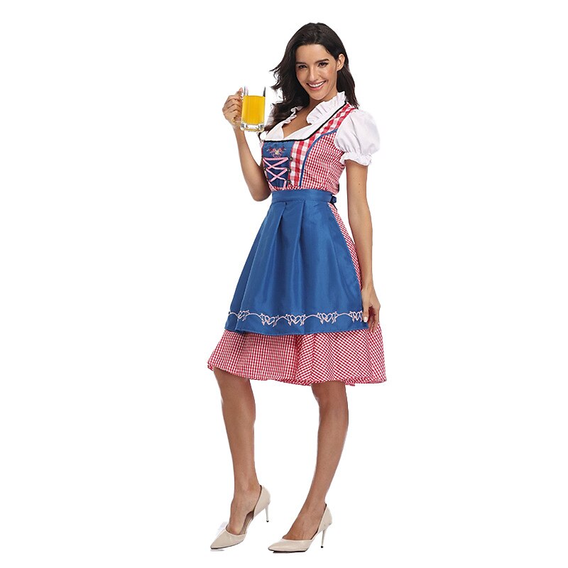 párok Oktoberfest sör jelmez blúz ing dirndl ruha Lederhosen bajor pár Oktoberfest pár német müncheni Wiesn férfi női hagyományos stílusú ruha szoknya felső kötény halloween karnevál 2025 - $49.99 –P2