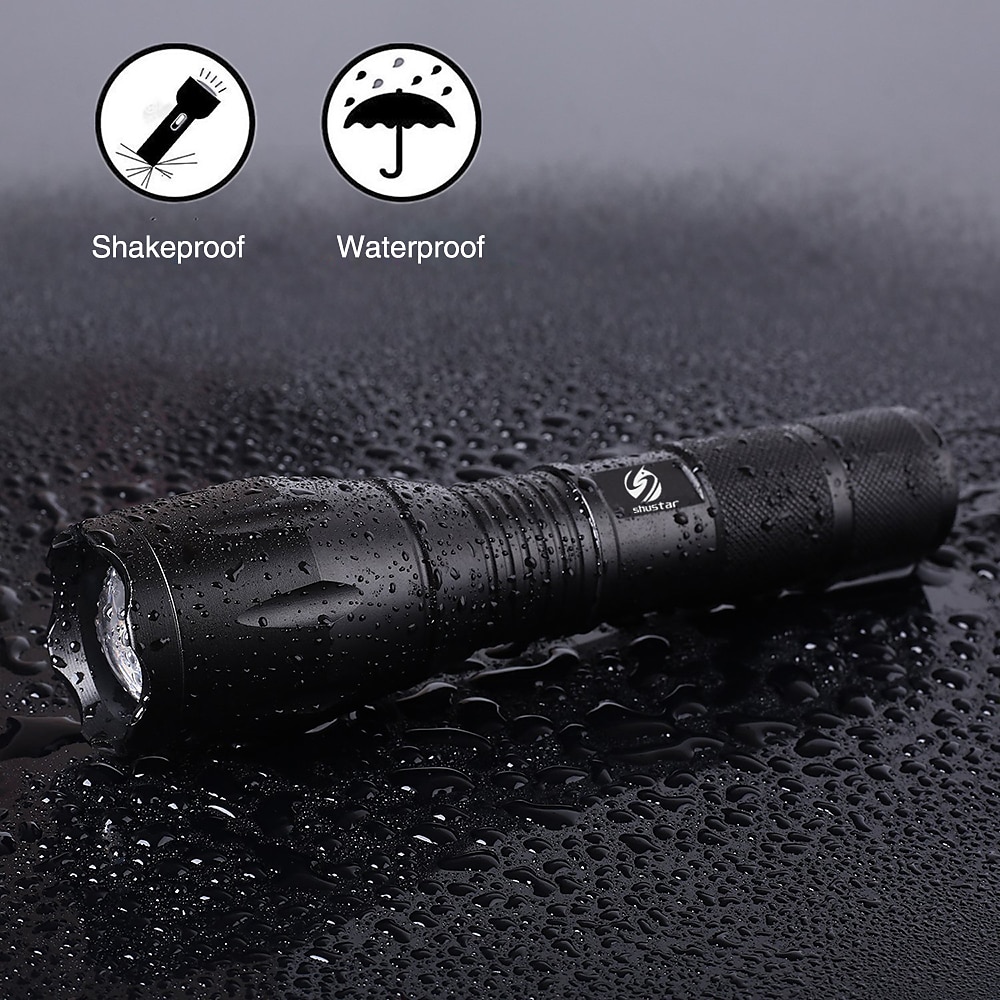 LED Flashlight Ultra Bright Torch L2/V6 Camping Light 5 Switch Modes Waterproof Zoomable Torch Light Emergency Use 18650 Battery 2025 - $15.49 –P7