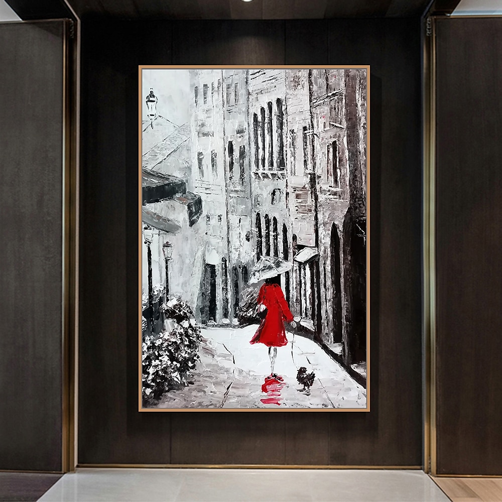 Mintura Handmade City Landscape Oil Painting On Canvas Wall Art Decoration Modern Abstract Picture For Home Decor Rolled Frameless Unstretched Painting 2025 - $69.99 –P1