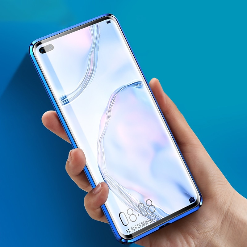 doppelseitige glasmagnethülle für huawei p50 p40 p30 lite pro klar 360 schutz handyhülle metallmagnet-adsorptionsschutzhülle für huawei mate 40 30 20 pro 2026 - $19.99 –P2