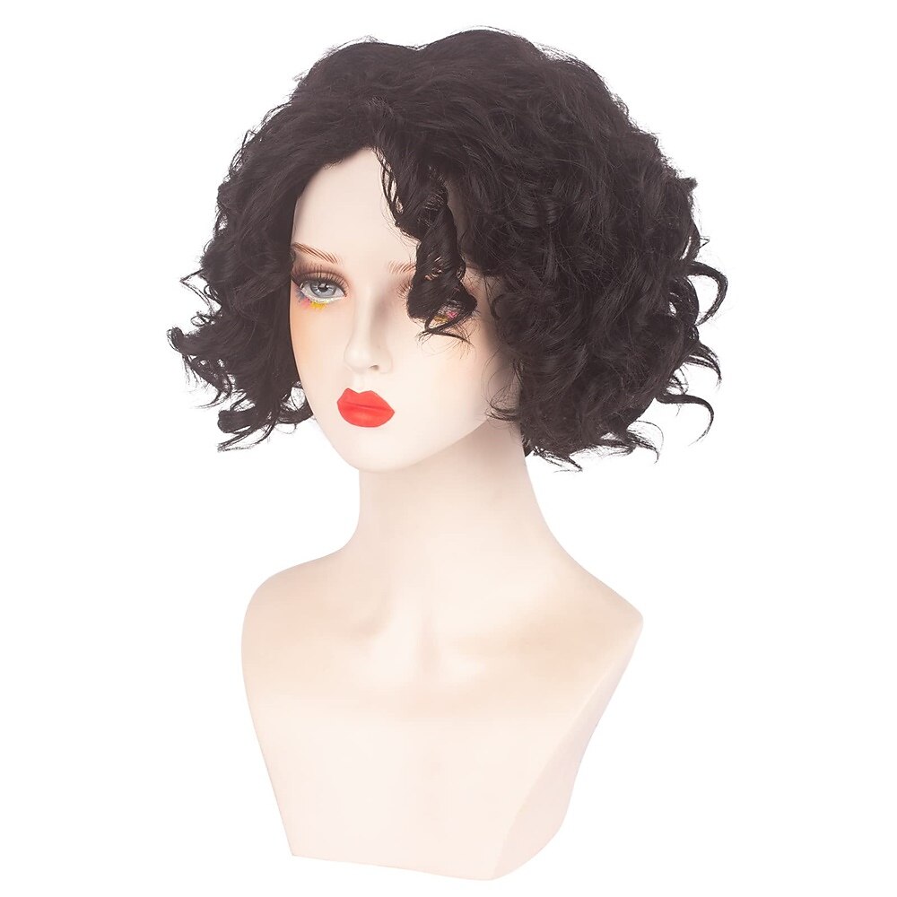 Parrucca Encanto per cosplay di Mirabel parrucche corte a bob ricce nere sintetiche per Mirabel Carnevale festa Parrucche di Halloween del 2025 a $18.49 –P2
