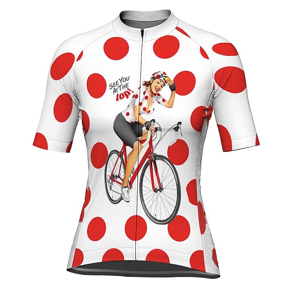 Mujer Maillot de Ciclismo Graphic A Lunares Gracioso Manga Corta Bicicleta Maillot Camiseta con 3 bolsillos traseros MTB Bicicleta Montaña Ciclismo Carretera Secado rápido Bandas Reflectantes 2026 - $30.99 –P2