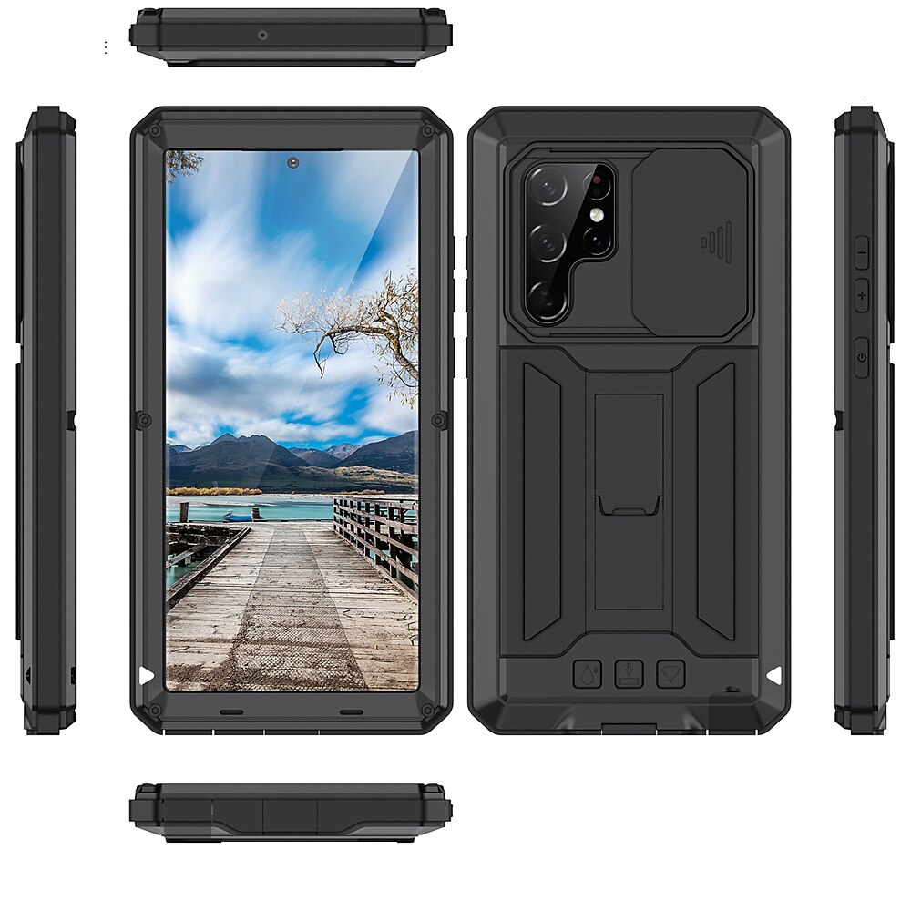 2025年 Samsung Galaxy S23 S22 Plus Ultra S25 Ultra 用ヘビーデューティ 防塵 四隅の落下耐性 キックスタンド 幾何学模様 メタル  コレクション – $44.99 –P6
