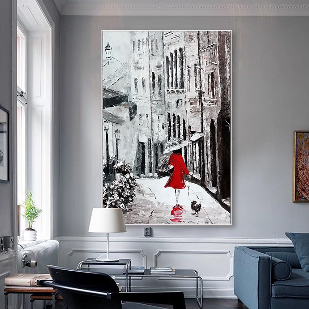 Mintura Handmade City Landscape Oil Painting On Canvas Wall Art Decoration Modern Abstract Picture For Home Decor Rolled Frameless Unstretched Painting 2025 - $69.99 –P2