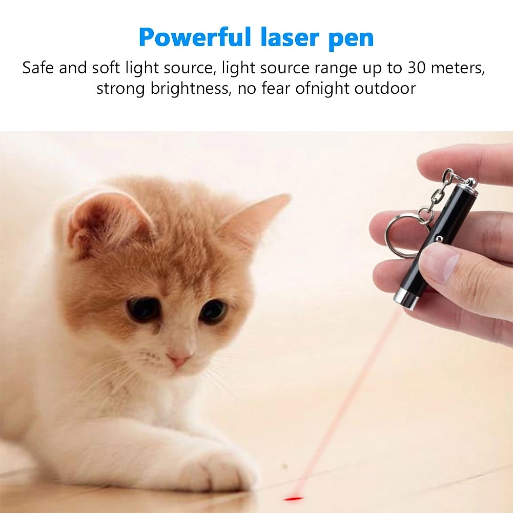 3PCS Laser Pointer Toy Mini Cat Dog Fun Pointer Red Light Laser LED Training Torch Pet Toys Pen 2-In-1 Cat Pet Toy Red Laser Light LED Pointer 2025 - $15.49 –P5