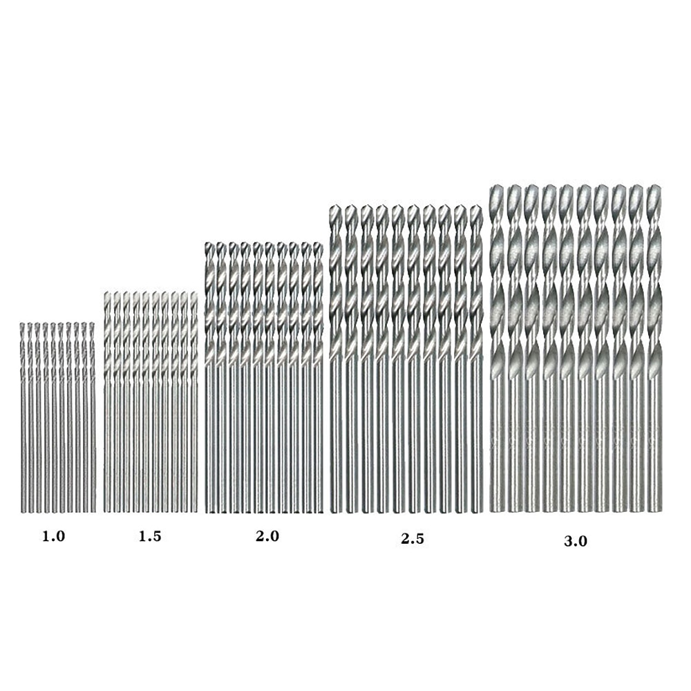 50 stk/sett spiralborsett sagsett hss høystål titanbelagt bor trebearbeidingsverktøy 1/1,5/2/2,5/3 mm for metall 2025 - $8.99 –P2