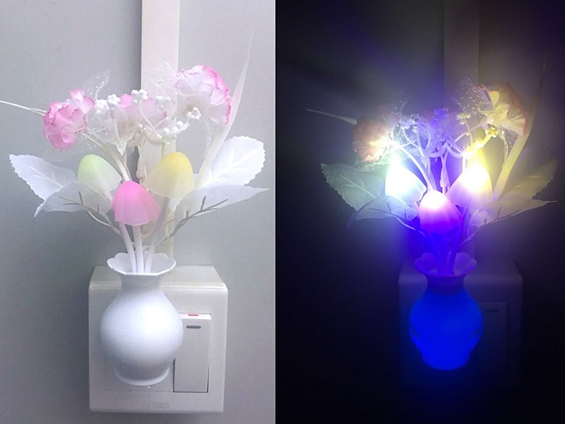 Conectare cu led lumina de noapte senzor automat de amurg pana la zori lampa de economisire a energiei lumina de noapte de vis flori de trandafir ciuperci lumini de noapte pentru dormitor baie camera de zi bucatarie hol 2025 - $8.49 –P3