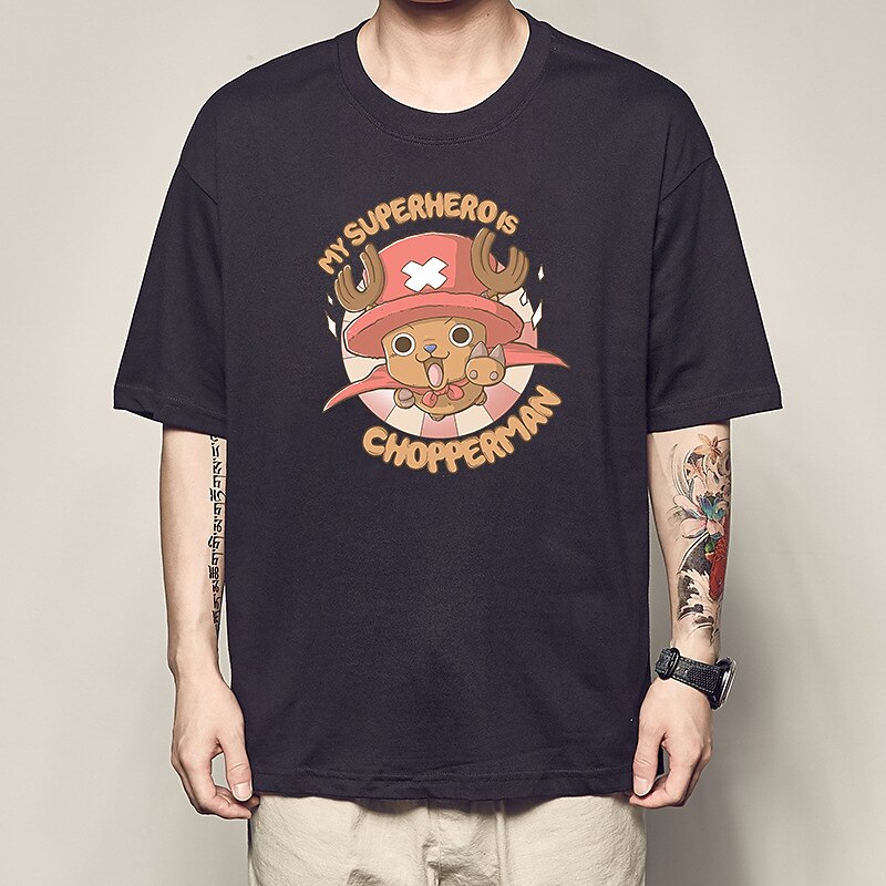 One Piece Tony Tony Chopper T-shirt Animé Tecknat Anime Harajuku Grafisk Söt Till Par Herr Dam Vuxna Tillbaka till Skolan Varmstämpling 2025 - GBP £12 –P2