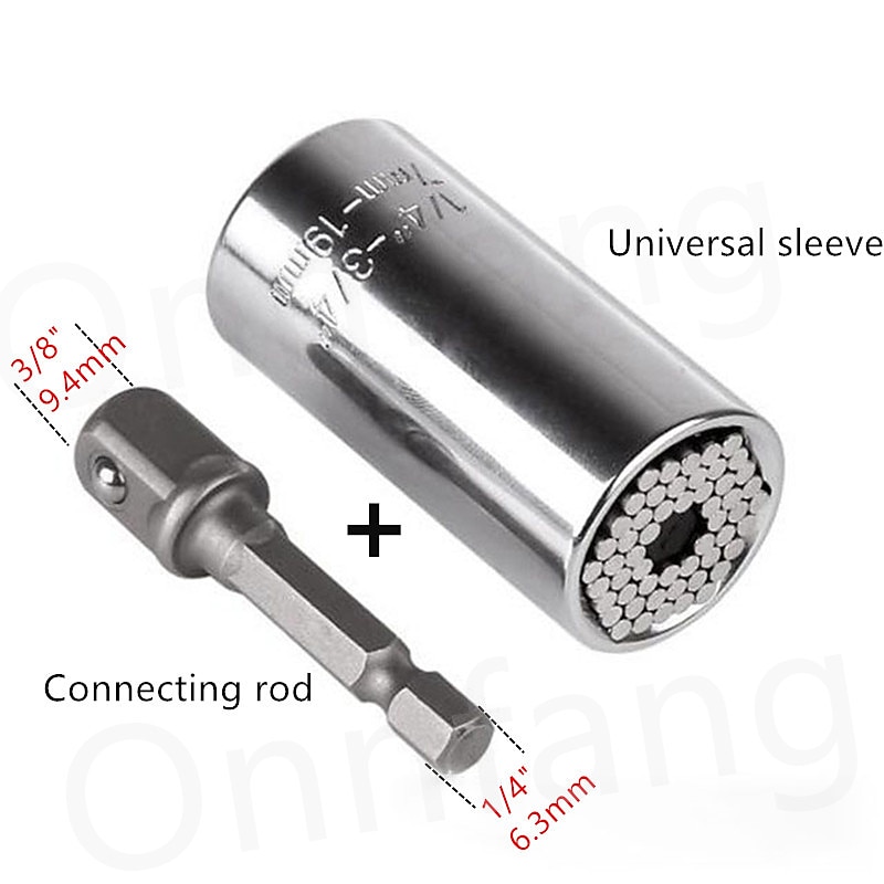 2pc 7-19mm Universal Socket Wrench, Multi-function Ratchet, Hand Drill Motorcycle Repair Socket, Magic Socket Spark Plug 2025 - $10.99 –P1
