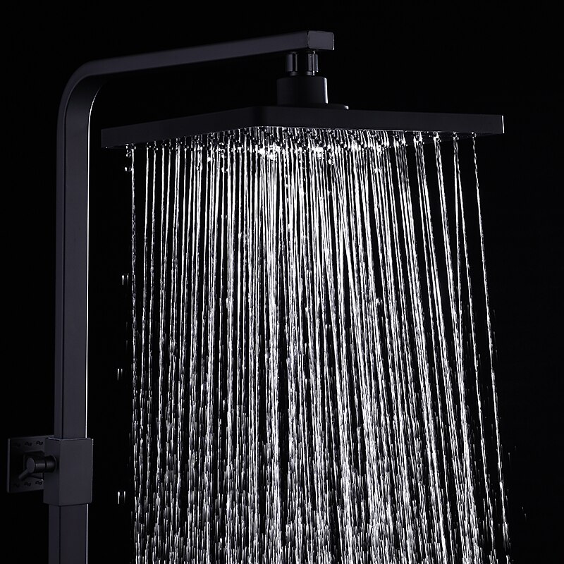 sistema de ducha juego de grifería montado en la pared, cabezal de ducha de lluvia de 9 pulgadas ducha de mano rociador de mano con soporte acabados electrochapados/pintados montaje interior válvula de cerámica ducha de baño 2025 - $333.79 –P9