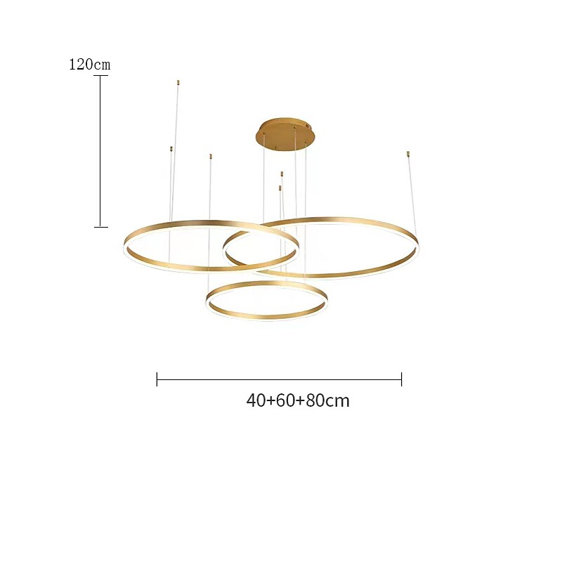 moderna lampada a sospensione a led, lampadario a 3 anelli dimmerabile con telecomando lampada a sospensione circolare per camera da letto cucina isola soggiorno sala da pranzo foyer del 2025 a $499.99 –P3