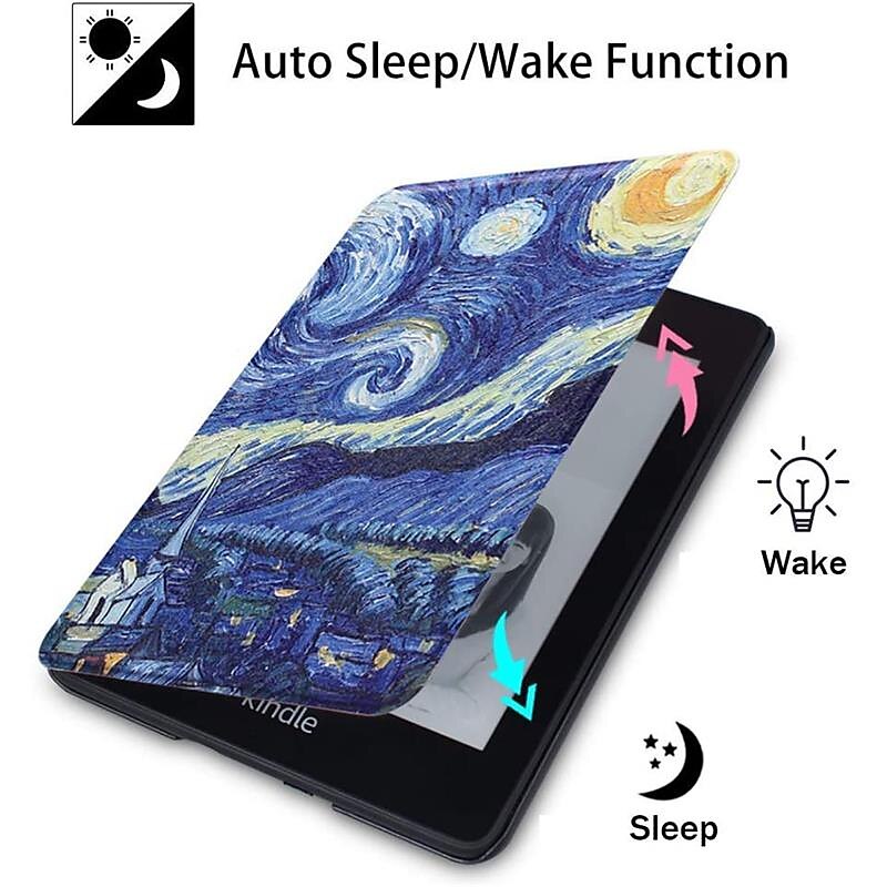 2025年 タブレット ケース カバー 用途 Amazon Kindle Paperwhite 6.8 '' 11日 2021年 ハンドル スマートオートウェイク / スリープ 全身保護 グラフィック プラスチック PUレザー  コレクション – $20.99 –P4
