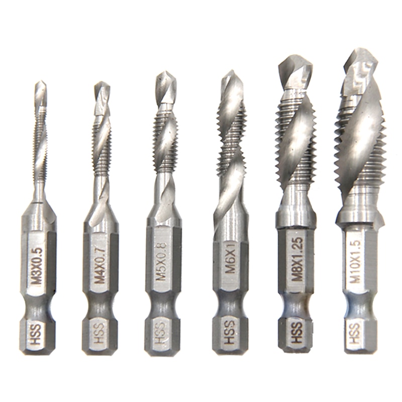 6pc hss maschio composito 60mm asta di prolunga perforatrice e maschiatrice con set di utensili per maschiatura e smussatura di fori del 2025 a $21.99 –P6