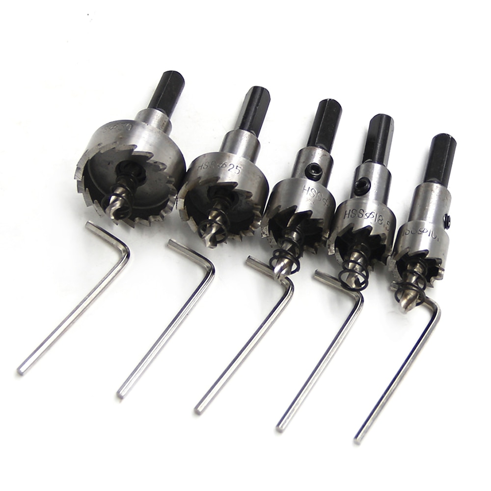 5 stks boor carbide tip hss gatenzaag set rvs metaallegering 16/18.5/20/25/30mm houtbewerking gereedschap 2025 - $18.99 –P7