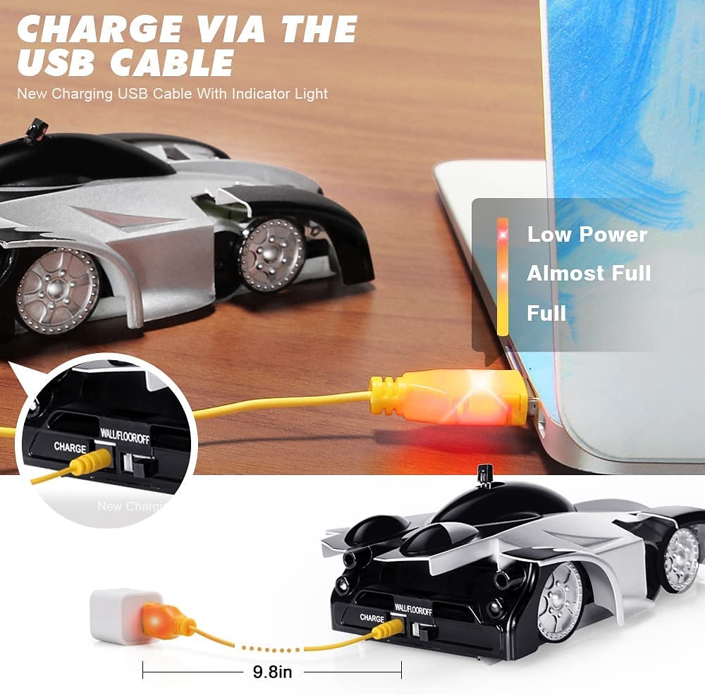 Carro de controle remoto de escalada de parede duplo modo 360 rotativo rc stunt carros de corrida de alta velocidade recarregáveis com farol recarregável brinquedos para meninos presente para crianças de 2025 por $56.99 –P1
