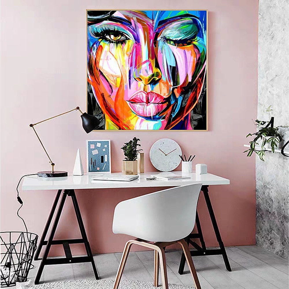 Mintura main visage peinture à l'huile sur toile mur art décoration moderne figure abstraite image pour la décoration intérieure roulé sans cadre non étiré peinture de 2025 ? $73.99 –P3