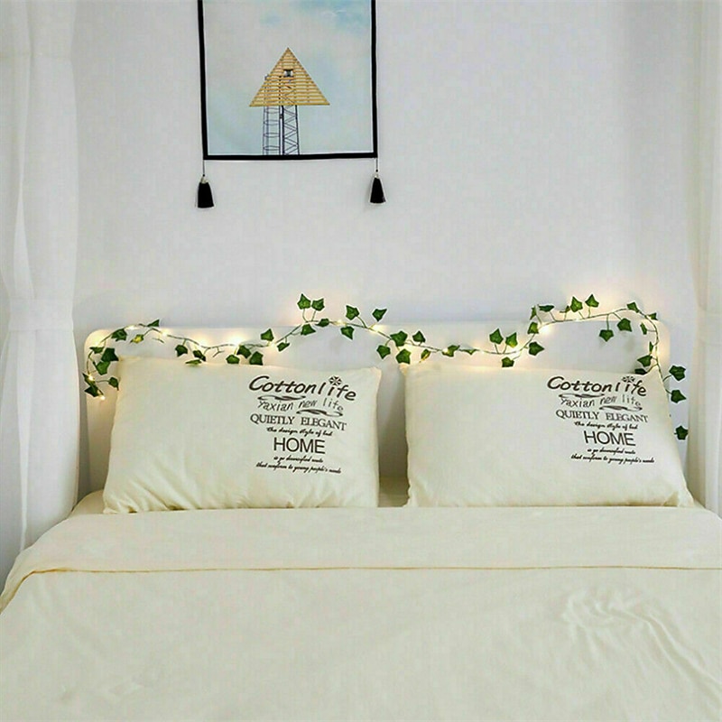 piante artificiali led luci a corda 2m rampicanti foglie verdi casa natale matrimonio esterno edera vite luci fatate decorazione lampada fai da te giardino pensile patio cortile (senza batteria) del 2025 a $16.49 –P4