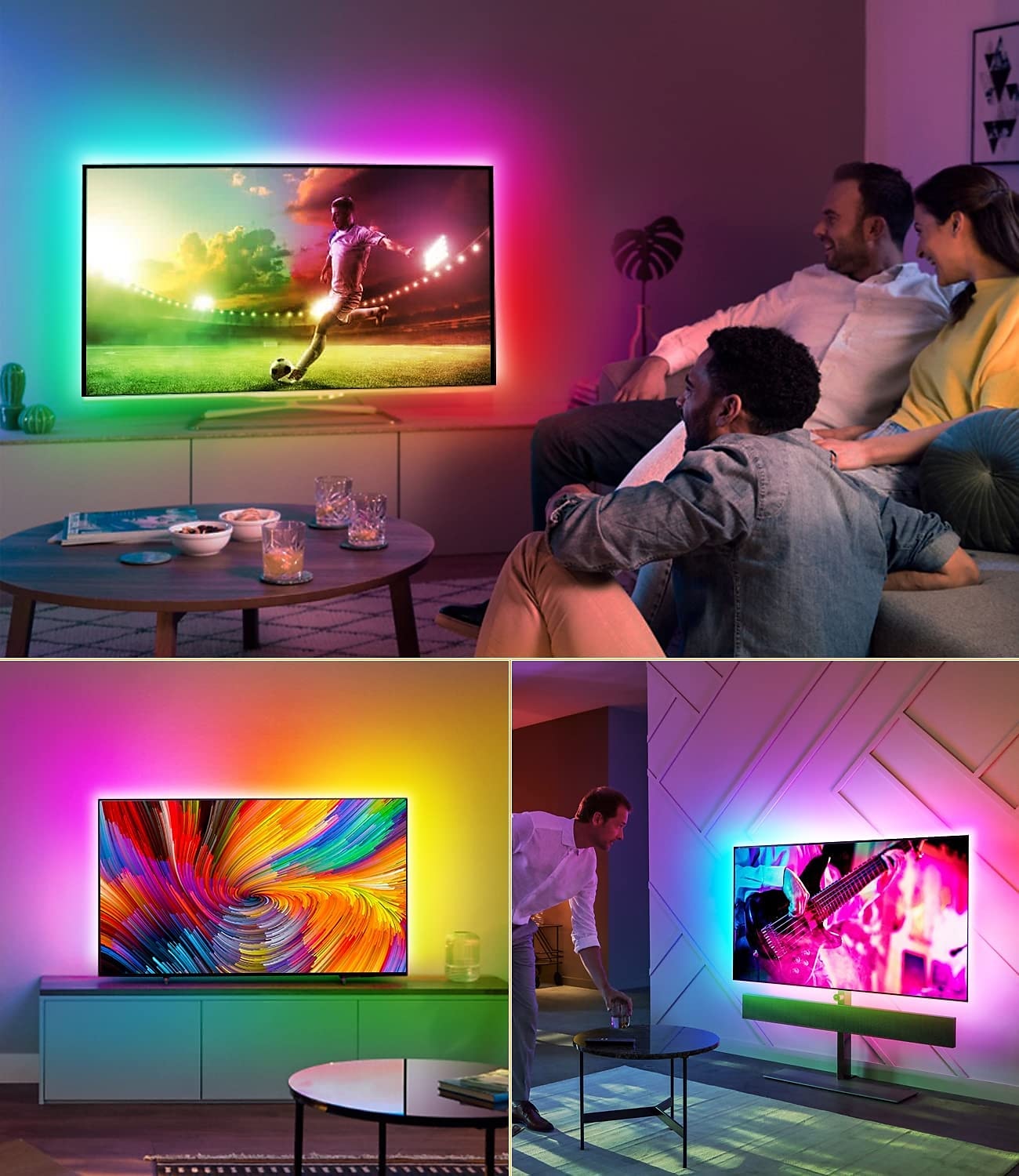 5m 16,4ft chytrá televize LED podsvícení proužek světlo usb rgb aplikace bluetooth ovládání synchronizace hudby změna barvy smd 5050 pro PC monitor herna 5v 2025 - $13.99 –P5