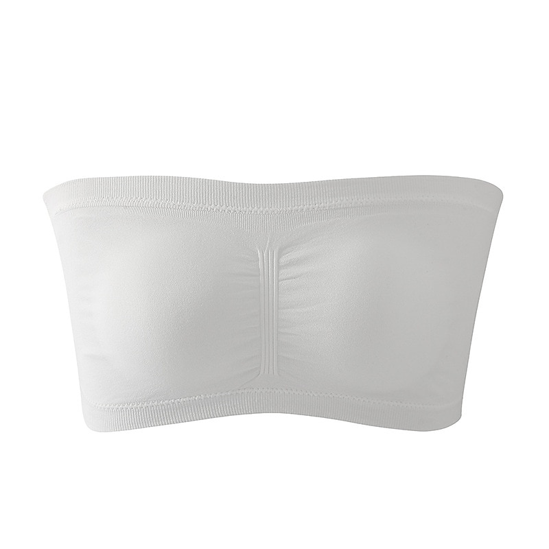 női bandeau melltartó pánt nélküli cső felső sima bézs sztreccs kényelmes puha légáteresztő fehérnemű tavaszi nyár alkalmi napi láthatatlan könnyű varrat nélküli 2025 - $13.49 –P5
