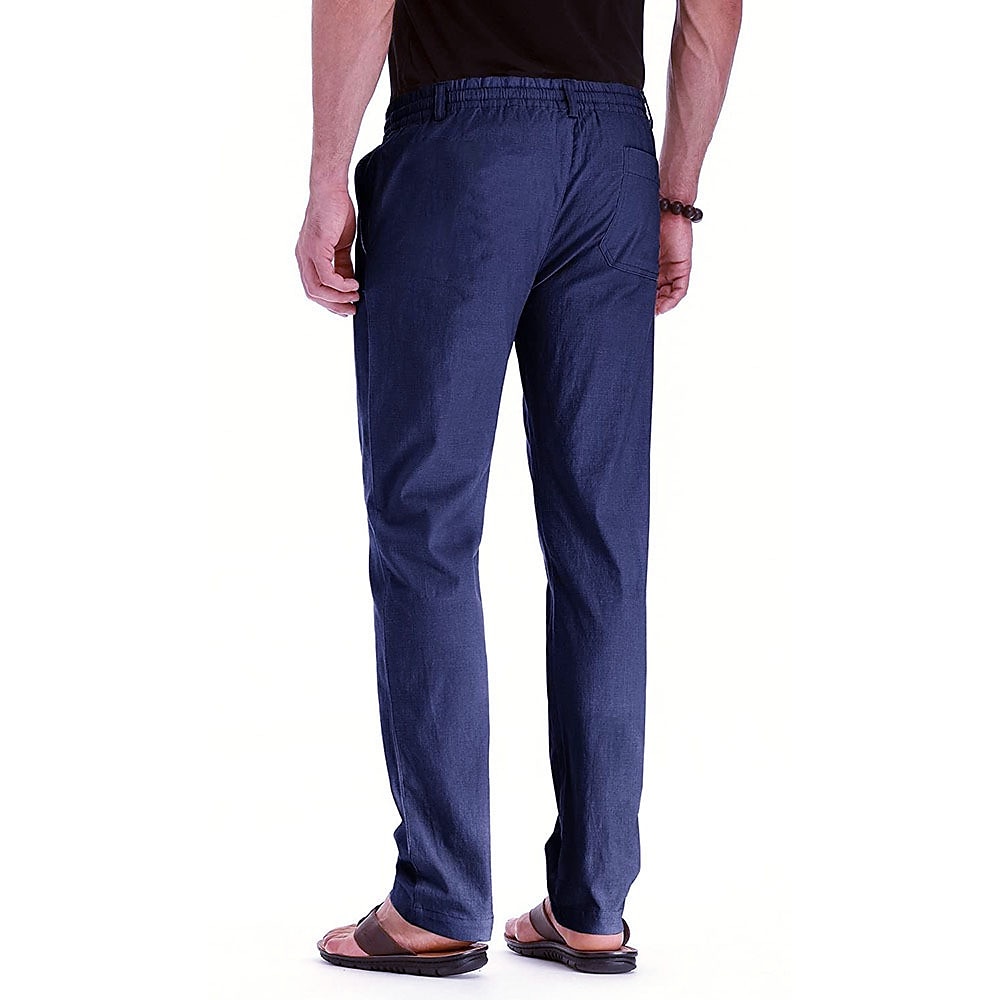 Per uomo Pantaloni di lino Pantaloni Pantaloni estivi Vita elastica Multi tasca Liscio Comfort Traspirante Lunghezza intera Attività commerciale Informale Essenziale Informale Taglia piccola Nero del 2025 a $21.99 –P18