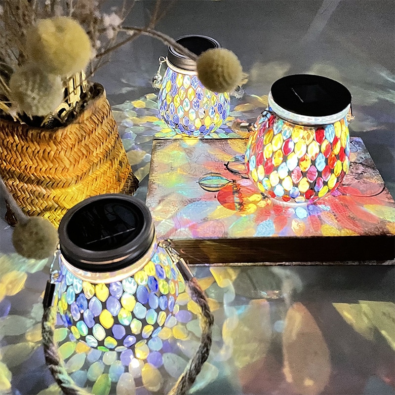 luce solare esterna a mosaico luce di proiezione lanterna appesa luce giardino impermeabile atmosfera luce notturna giardino balcone vacanza prato paesaggio casa decorazione natalizia all'aperto del 2025 a $36.99 –P11