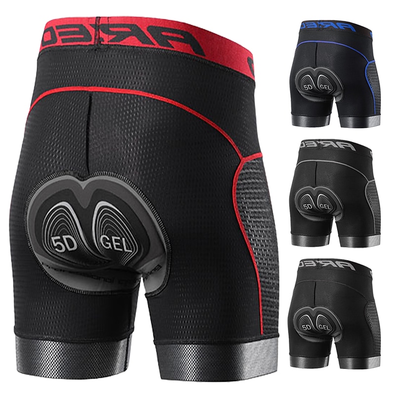 Herren Einfarbig Fahrrad Unterwäsche Fahhrad Gepolsterte Shorts / Chamois Mountainbike MTB Straßenradsport Sport 3D-Polster Radfahren Schnelltrocknend Feuchtigkeitsableitend Schwarz Rot Bekleidung 2026 - $35.99 –P14