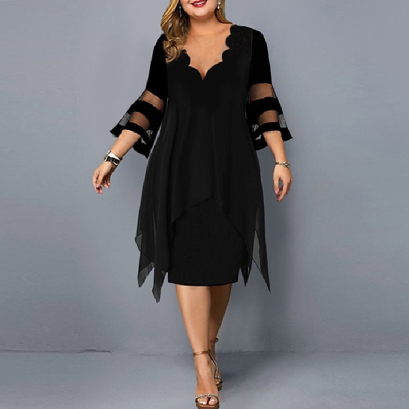  Popular Womens Clothes 2023, Plus Size 3/4 Sleeves V