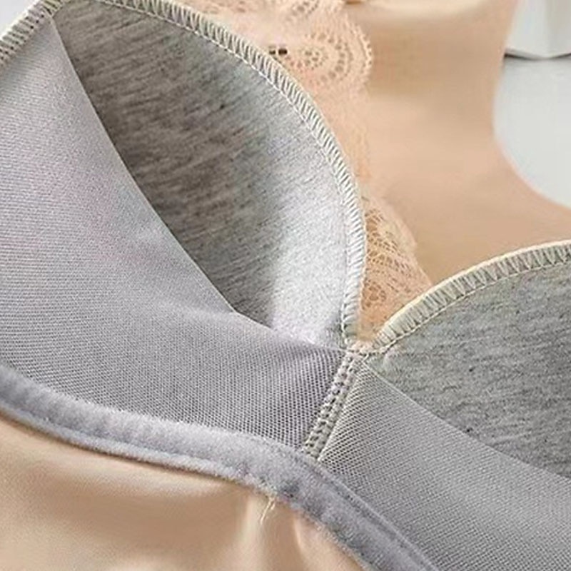 trådlösa behåar för kvinnor vadderade behåar full täckning v-hals andas push up spets ren färg pull-on stängningsdatum ledig daglig nylon sexig 1st svart blå/bh &amp; braletter / 1 st hemkläder 2025 - $11.99 –P12