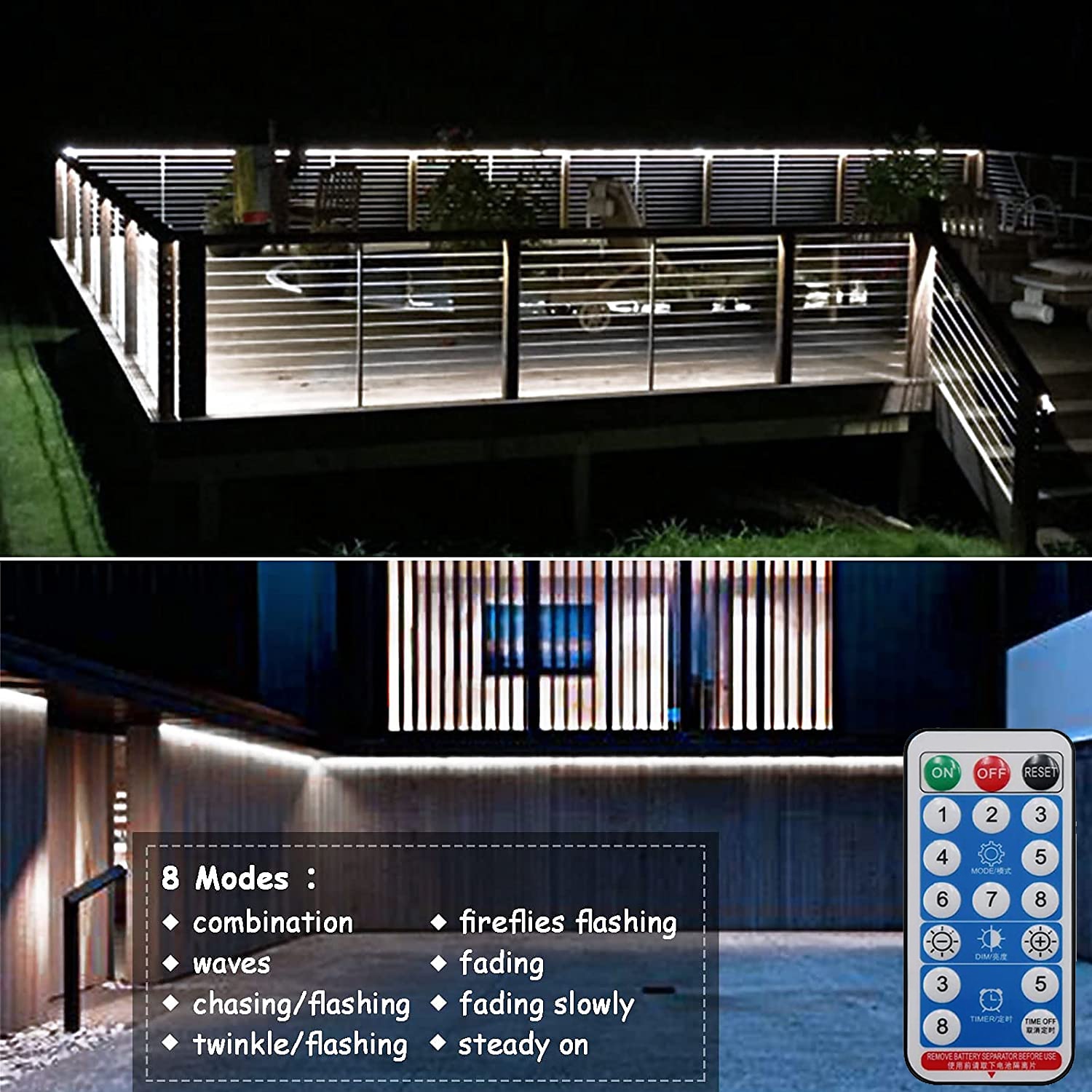 2025年 5m16.4ftrgbソーラーledストリップライトロープ300ledssmd2835リモコン付き8モード色変更USB充電1000mahip67防水屋外装飾自動タイミング  コレクション – $44.99 –P3