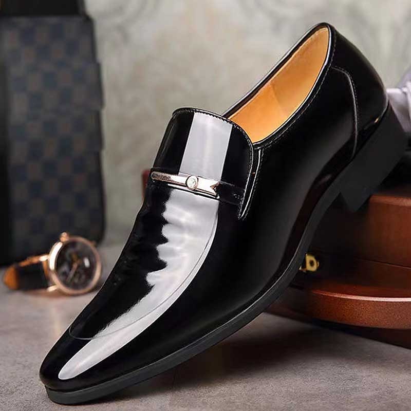 svarta loafers i lack för män med metalldekoration för högtids- och vardagskläder 2025 - $42.99 –P3