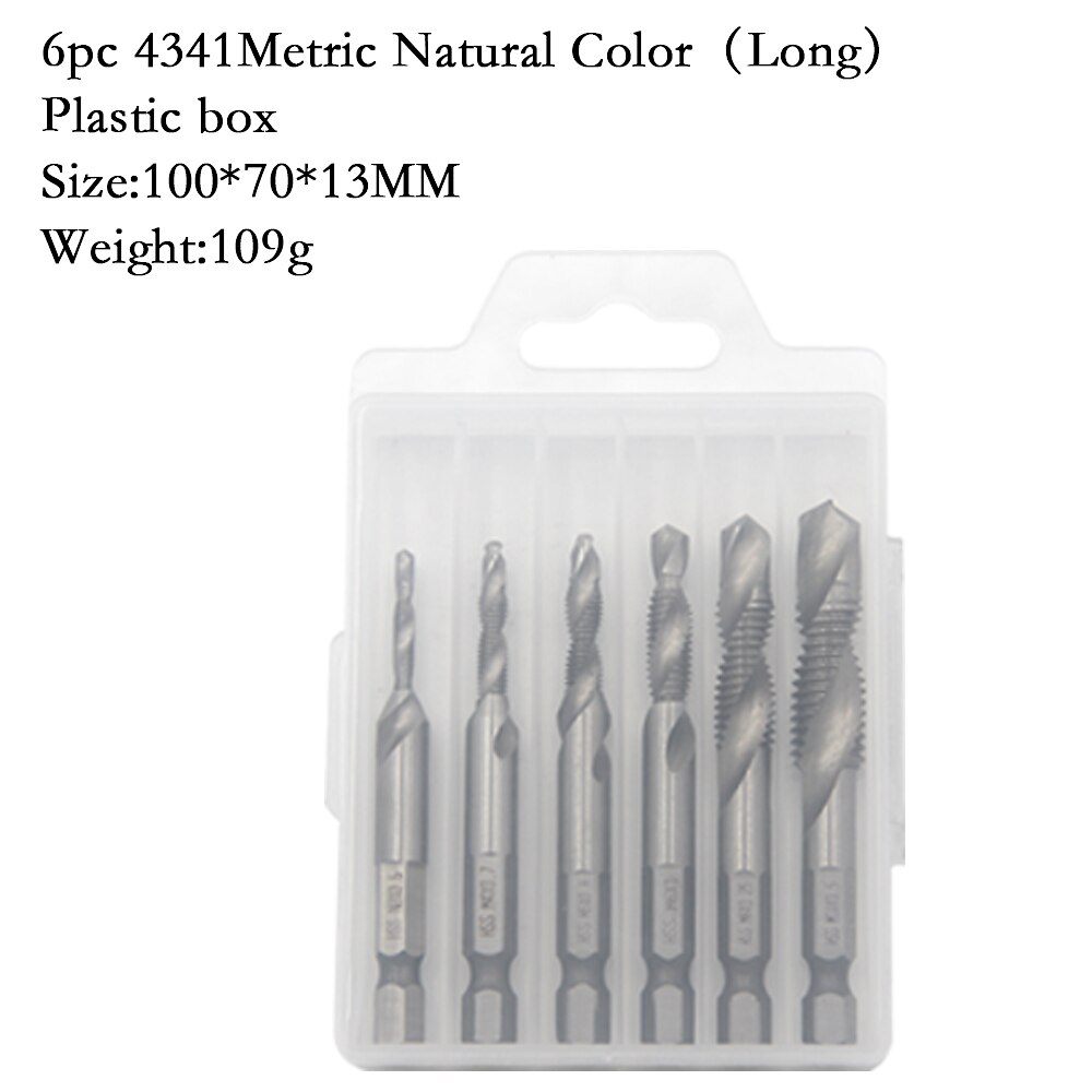 6pc HSS4341- Compound Tap Drill Bits Cobalt Taps Metric Combination Drill Bits 1/4 inch Hexagonal Quick-change Metal Drilling Tool 2025 - $19.99 –P9