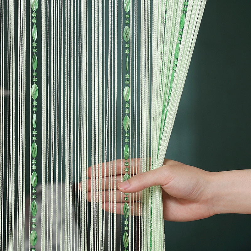 Stangentasche, bunte Strickschnur, Türvorhang, dichter Fransenvorhang, Fliegengitter, Fliegenvorhang, Raumteiler für Türfensterdekoration 2025 - $27.99 –P2
