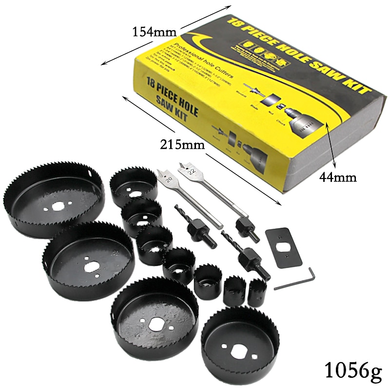 3-18Pcs Woodworking Hole Saw Set Drill Bit Carbon Steel 19-127mm Hole Cutter Set For Plasterboard Ceiling Wood Hole Saw Kit 2026 - $9.99 –P16
