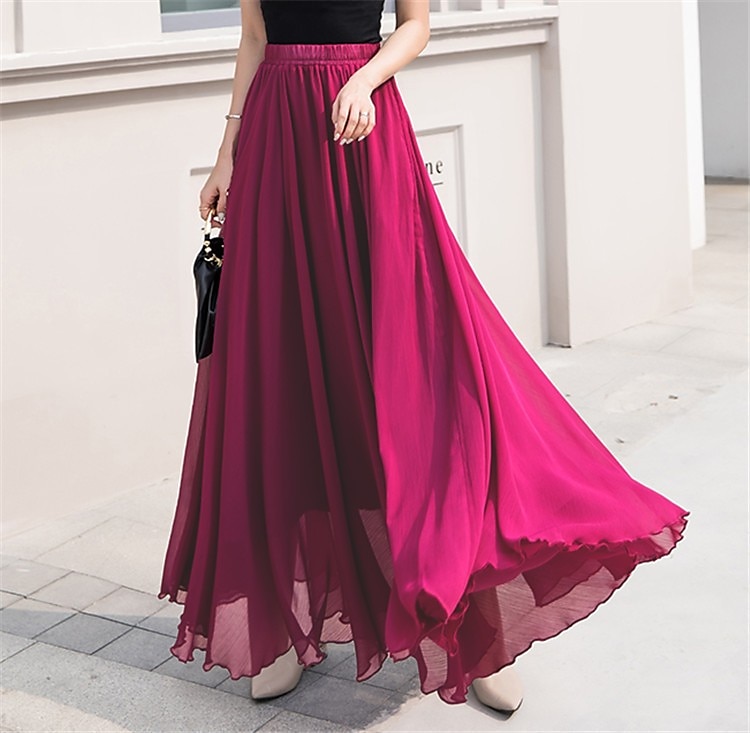 Chiffon maxi on sale skirt in purple