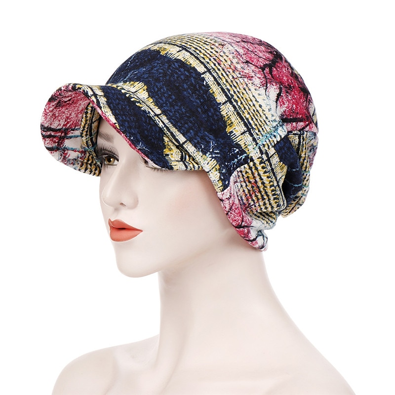 dámský potisk čepice čepice dámské podzimní zima bavlněné baseballové čepice culík vintage teplý turban čepice kšiltovky čepice 2025 - $15.99 –P12