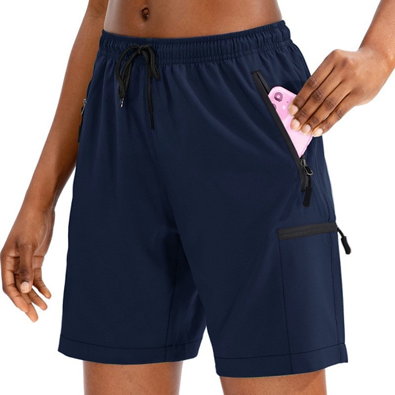 Dam Joggingshorts sportbyxor Sommar Vår Utomhus Snabb tork Multi Pocket Lättvikt Stretch Shorts Underdelar Snörning Elastisk midja Ficka med blixtlås Svart Vit Elastan Camping / vandring Fiske Resa S 2026 - $26.99 –P8