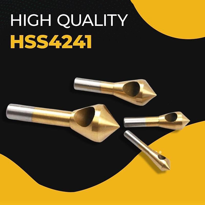Set 4 bucăți 2-5-10 -15 -20 burghiu conic gaură conic tăietor din oțel cu cap înfundat burghiu de debavurat 2025 - $23.99 –P1