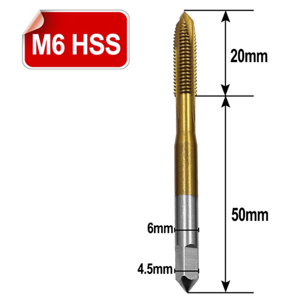 Straight Groove Tap M3-M8 High Speed Steel Tapping Internal Thread Hole Opener For Titanium-plated Screw Point Machine 2025 - $18.99 –P12