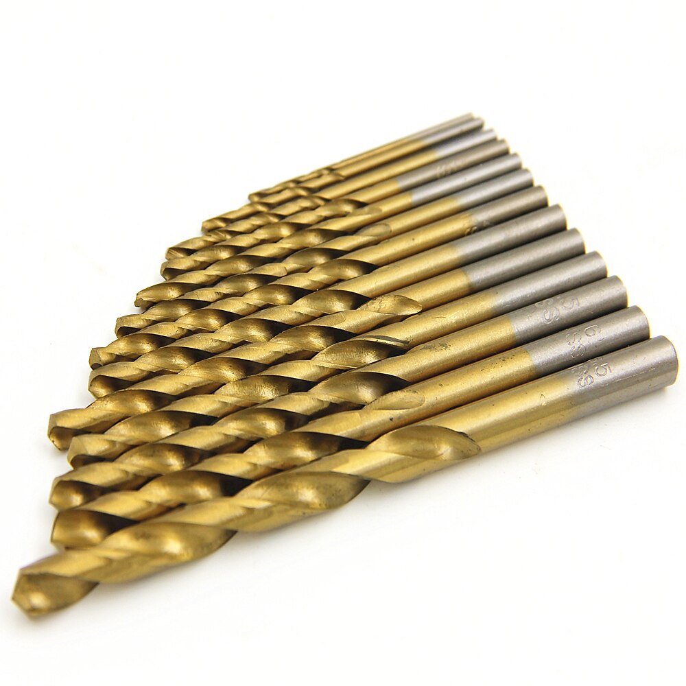 13pc 2-12mm Round Shank Twist Drill Bit Set Titanium Coated Hole Cutter High Speed Steel Gun Drill Bit Woodworking Metal Tool 2025 - $15.99 –P8